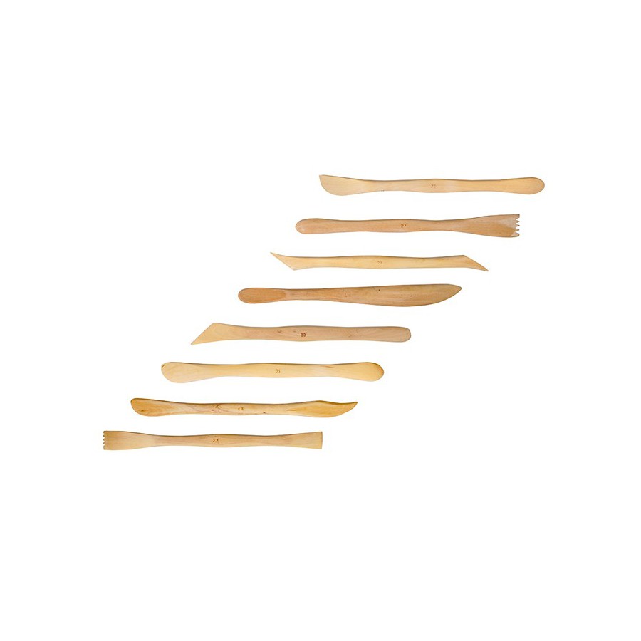 Wooden modeling spatulas