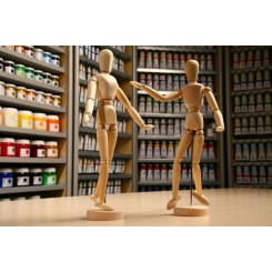 Wooden mannequins and models 
