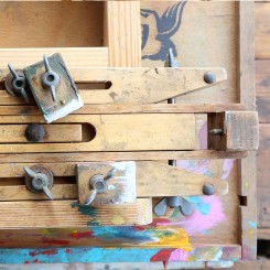 Wooden and metal easels