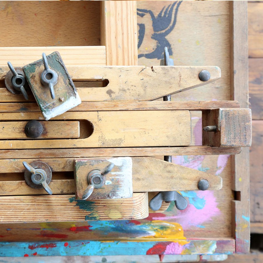 Wooden and metal easels